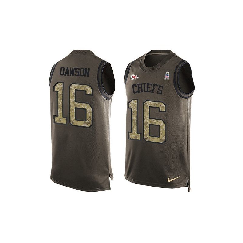 Cheap Len Dawson Chiefs Tank Top From China Salute TO Service Olive #16