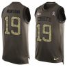 Cheap Joe Montana Chiefs Tank Top From China Salute TO Service Olive #19