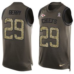Cheap Eric Berry Chiefs Tank Top From China Salute TO Service Olive #29
