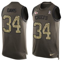 Cheap Knile Davis Chiefs Tank Top From China Salute TO Service Olive #34