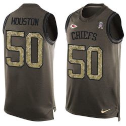 Cheap Justin Houston Chiefs Tank Top From China Salute TO Service Olive #50