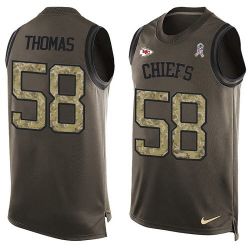 Cheap Derrick Thomas Chiefs Tank Top From China Salute TO Service Olive #58