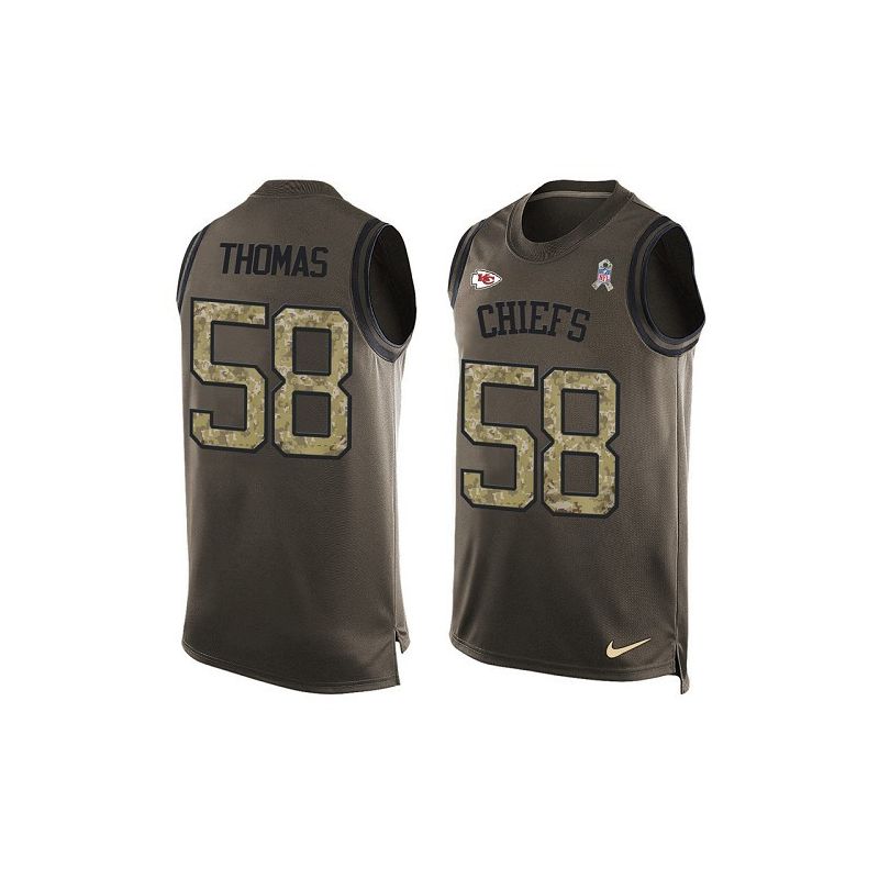 Cheap Derrick Thomas Chiefs Tank Top From China Salute TO Service Olive #58
