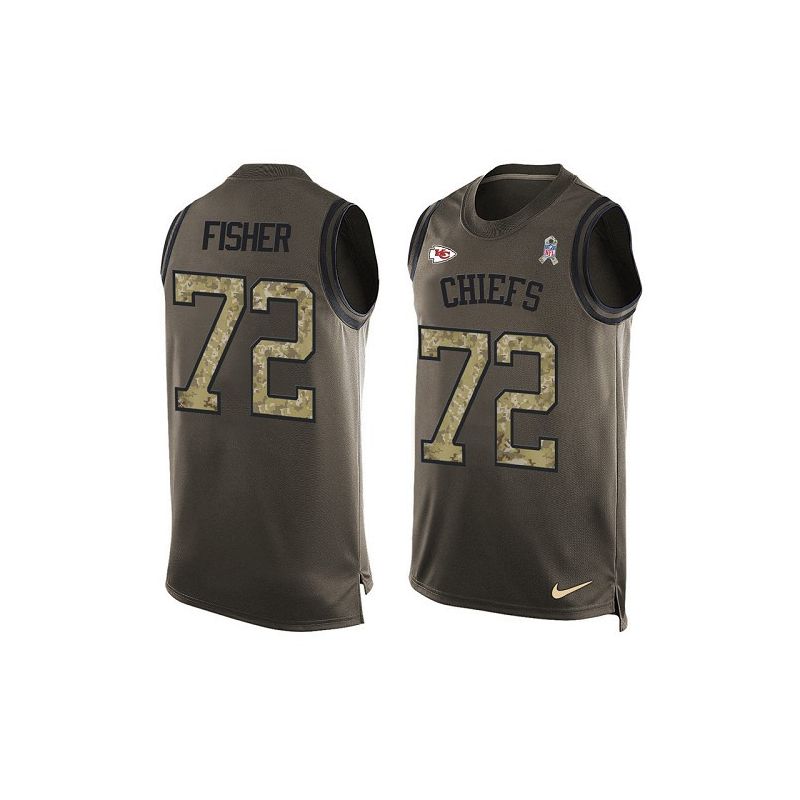 Cheap Eric Fisher Chiefs Tank Top From China Salute TO Service Olive #72