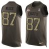 Cheap Travis Kelce Chiefs Tank Top From China Salute TO Service Olive #87