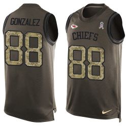 Cheap Tony Gonzalez Chiefs Tank Top From China Salute TO Service Olive #88