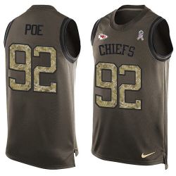 Cheap Dontari Poe Chiefs Tank Top From China Salute TO Service Olive #92