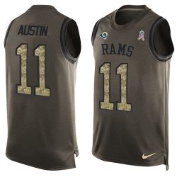 Cheap Tavon Austin Rams Tank Top From China Salute TO Service Olive #11