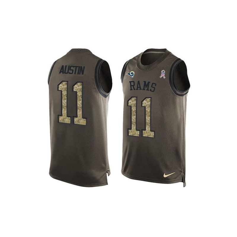 Cheap Tavon Austin Rams Tank Top From China Salute TO Service Olive #11