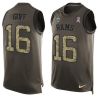 Cheap Jared Goff Rams Tank Top From China Salute TO Service Olive #16