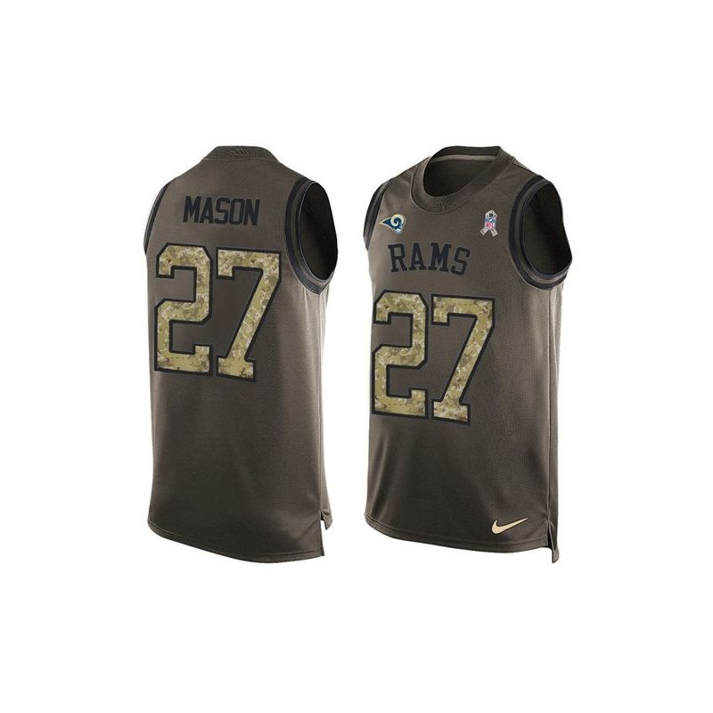 Cheap Tre Mason Rams Tank Top From China Salute TO Service Olive #27