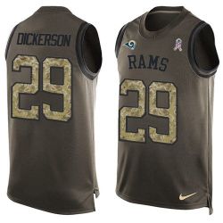 Cheap Eric Dickerson Rams Tank Top From China Salute TO Service Olive #29