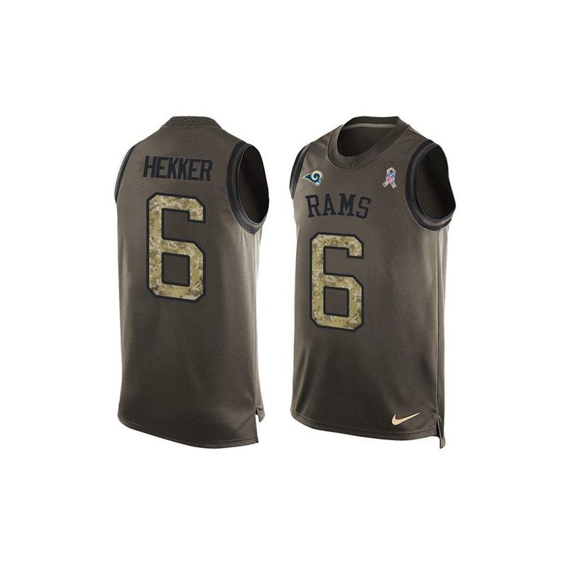 Cheap Johnny Hekker Rams Tank Top From China Salute TO Service Olive #6