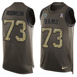 Cheap Greg Robinson Rams Tank Top From China Salute TO Service Olive #73