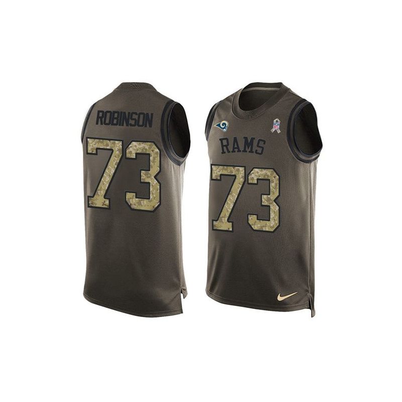 Cheap Greg Robinson Rams Tank Top From China Salute TO Service Olive #73