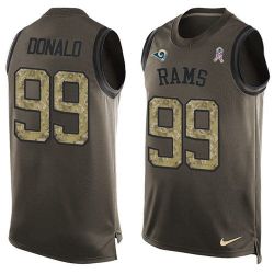 Cheap Aaron Donald Rams Tank Top From China Salute TO Service Olive #99