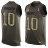 Cheap Fran Tarkenton Vikings Tank Top From China Salute TO Service Olive #10
