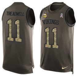 Cheap Laquon Treadwell Vikings Tank Top From China Salute TO Service Olive #11