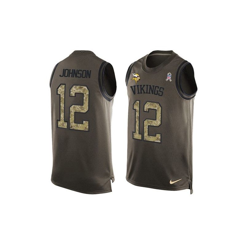 Cheap Charles Johnson Vikings Tank Top From China Salute TO Service Olive #12