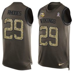 Cheap Xavier Rhodes Vikings Tank Top From China Salute TO Service Olive #29