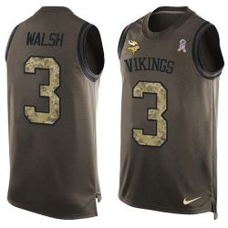 Cheap Blair Walsh Vikings Tank Top From China Salute TO Service Olive #3