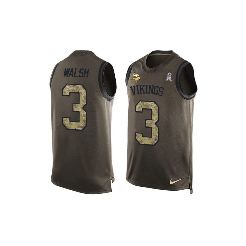 Cheap Blair Walsh Vikings Tank Top From China Salute TO Service Olive #3