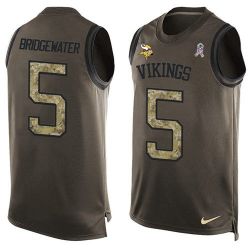 Cheap Teddy Bridgewater Vikings Tank Top From China Salute TO Service Olive #5