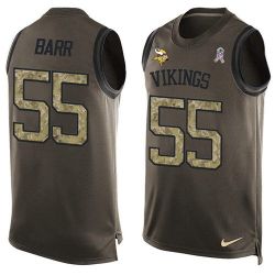 Cheap Anthony Barr Vikings Tank Top From China Salute TO Service Olive #55