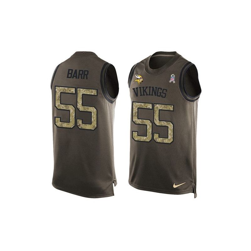 Cheap Anthony Barr Vikings Tank Top From China Salute TO Service Olive #55