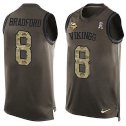 Cheap Sam Bradford Vikings Tank Top From China Salute TO Service Olive #8