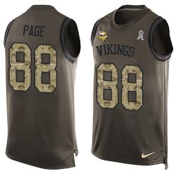 Cheap Alan Page Vikings Tank Top From China Salute TO Service Olive #88