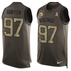 Cheap Everson Griffen Vikings Tank Top From China Salute TO Service Olive #97