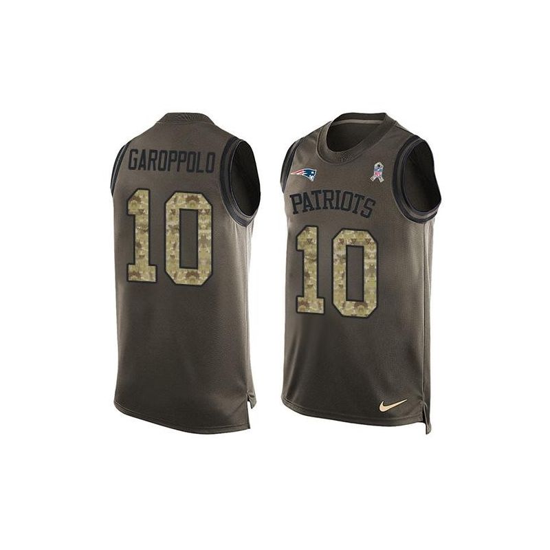 Cheap Jimmy Garoppolo Patriots Tank Top From China Salute TO Service Olive #10