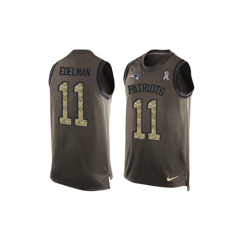Cheap Julian Edelman Patriots Tank Top From China Salute TO Service Olive #11