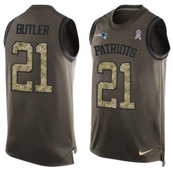 Cheap Malcolm Butler Patriots Tank Top From China Salute TO Service Olive #21