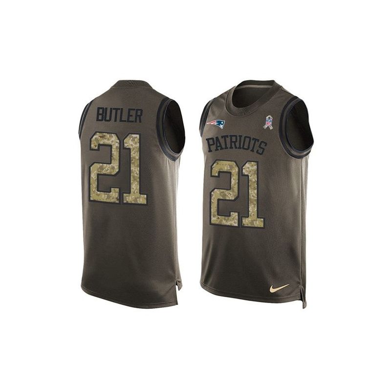 Cheap Malcolm Butler Patriots Tank Top From China Salute TO Service Olive #21
