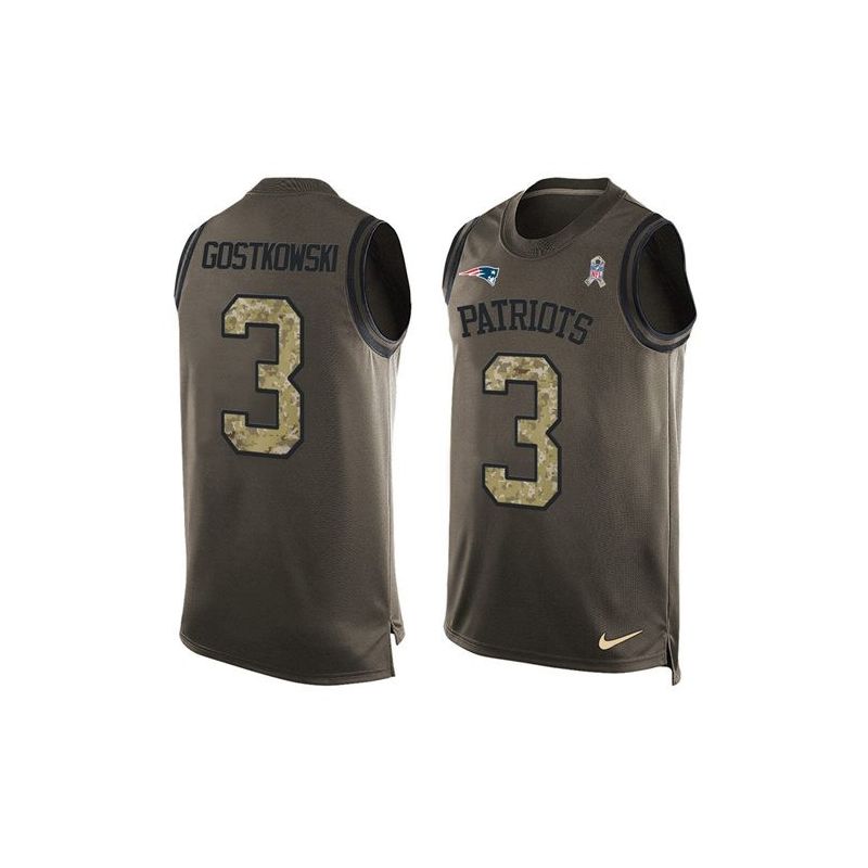 Cheap Stephen Gostkowski Patriots Tank Top From China Salute TO Service Olive #3