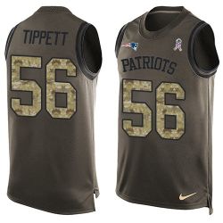 Cheap Andre Tippett Patriots Tank Top From China Salute TO Service Olive #56