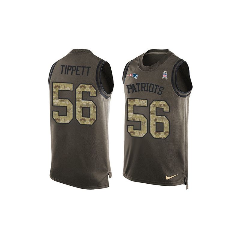 Cheap Andre Tippett Patriots Tank Top From China Salute TO Service Olive #56