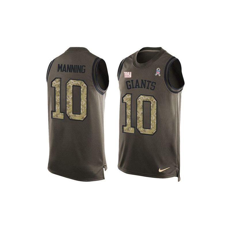 Cheap Eli Manning Giants Tank Top From China Salute TO Service Olive #10