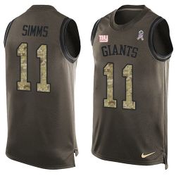 Cheap Phil Simms Giants Tank Top From China Salute TO Service Olive #11