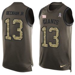 Cheap Odell Beckham JR Giants Tank Top From China Salute TO Service Olive #13