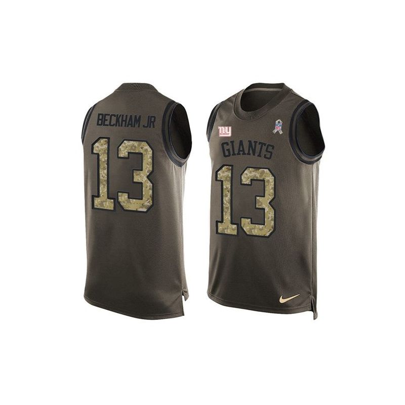 Cheap Odell Beckham JR Giants Tank Top From China Salute TO Service Olive #13