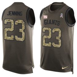 Cheap Rashad Jennings Giants Tank Top From China Salute TO Service Olive #23