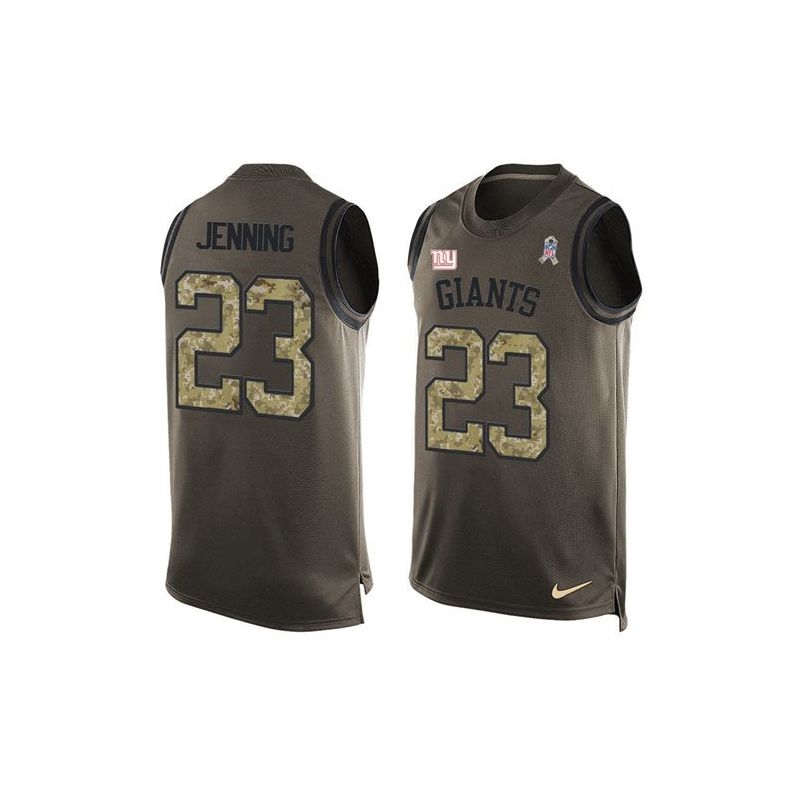 Cheap Rashad Jennings Giants Tank Top From China Salute TO Service Olive #23