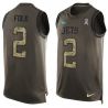 Cheap Nick Folk Jets Tank Top From China Salute TO Service Olive #2