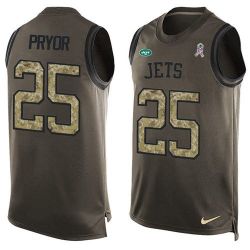 Cheap Calvin Pryor Jets Tank Top From China Salute TO Service Olive #25