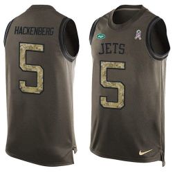 Cheap Christian Hackenberg Jets Tank Top From China Salute TO Service Olive #5