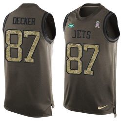 Cheap Eric Decker Jets Tank Top From China Salute TO Service Olive #87