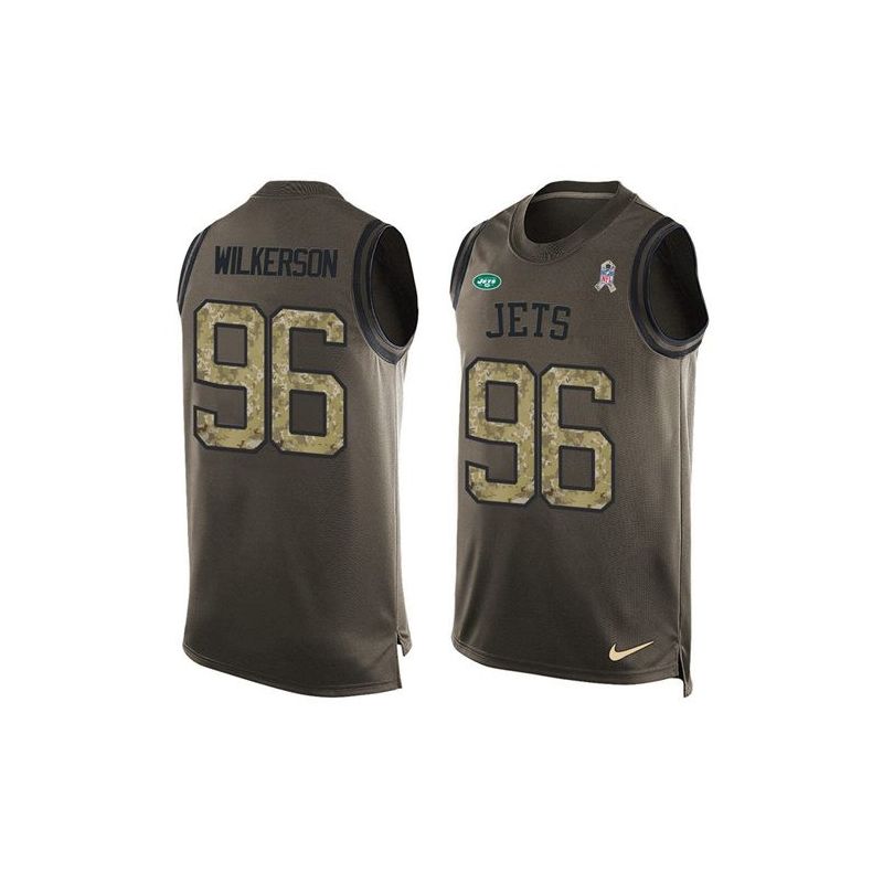 Cheap Muhammad Wilkerson Jets Tank Top From China Salute TO Service Olive #96
